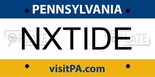 NXTIDE Pennsylvania License Plate