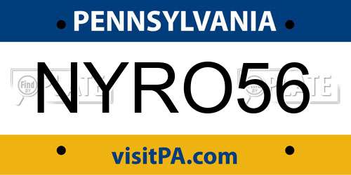 NYRO56 Pennsylvania License Plate