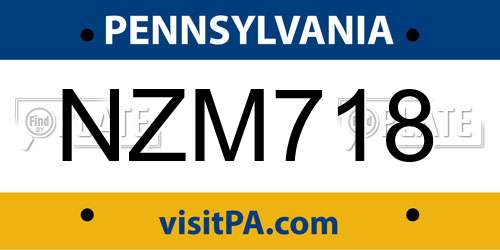 NZM718 Pennsylvania License Plate