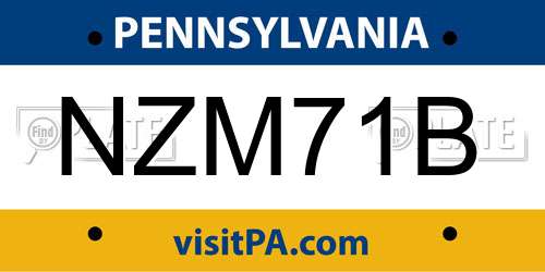 NZM71B Pennsylvania License Plate