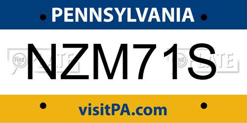 NZM71S Pennsylvania License Plate