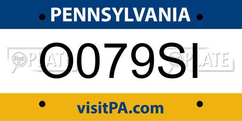 O079SI Pennsylvania License Plate