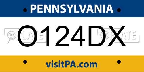 O124DX Pennsylvania License Plate
