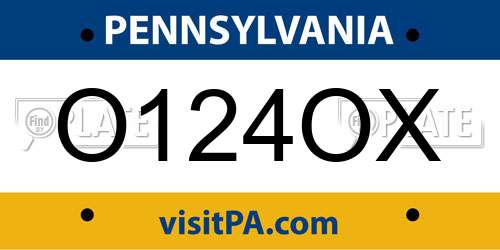 O124OX Pennsylvania License Plate