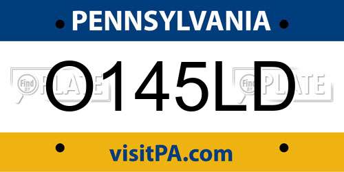 O145LD Pennsylvania License Plate