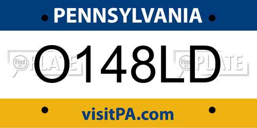 O148LD Pennsylvania License Plate