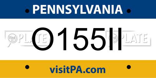 O155II Pennsylvania License Plate