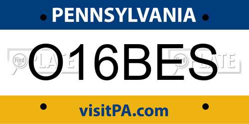 O16BES Pennsylvania License Plate