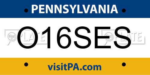 O16SES Pennsylvania License Plate