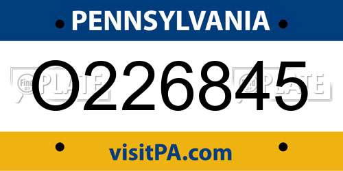 O226845 Pennsylvania License Plate