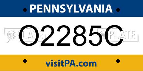 O2285C Pennsylvania License Plate