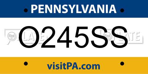 O245SS Pennsylvania License Plate