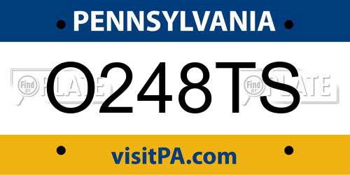 O248TS Pennsylvania License Plate