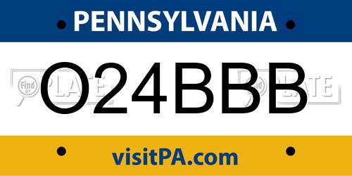 O24BBB Pennsylvania License Plate