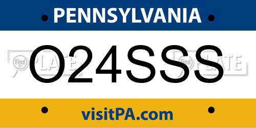 O24SSS Pennsylvania License Plate