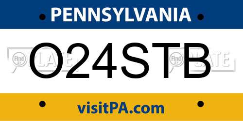 O24STB Pennsylvania License Plate
