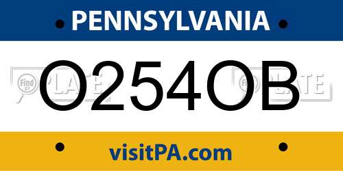O254OB Pennsylvania License Plate