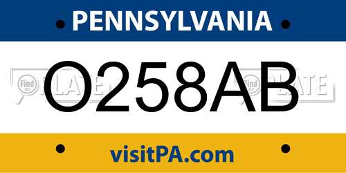 O258AB Pennsylvania License Plate