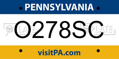 O278SC Pennsylvania License Plate