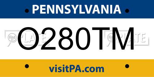 O280TM Pennsylvania License Plate