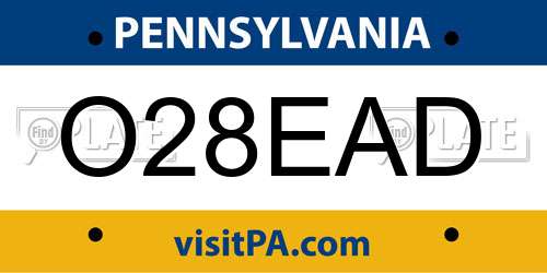 O28EAD Pennsylvania License Plate