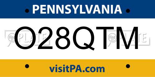 O28QTM Pennsylvania License Plate