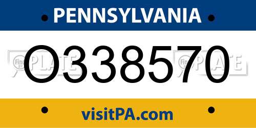 O338570 Pennsylvania License Plate