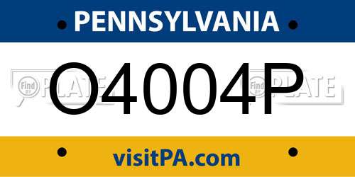 O4004P Pennsylvania License Plate