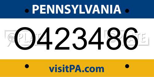 O423486 Pennsylvania License Plate