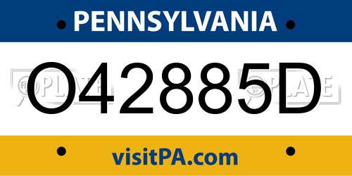 O42885D Pennsylvania License Plate