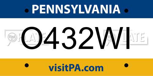 O432WI Pennsylvania License Plate