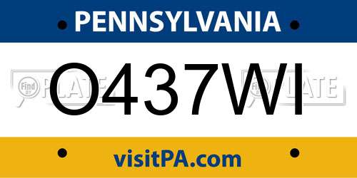 O437WI Pennsylvania License Plate
