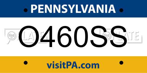 O460SS Pennsylvania License Plate