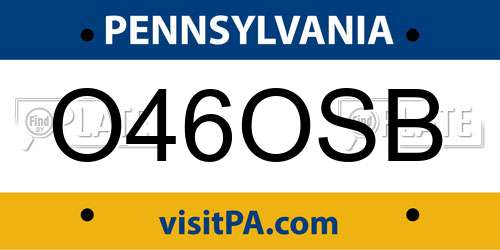 O46OSB Pennsylvania License Plate