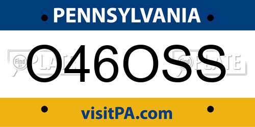 O46OSS Pennsylvania License Plate