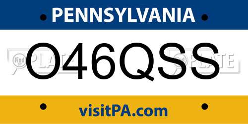 O46QSS Pennsylvania License Plate