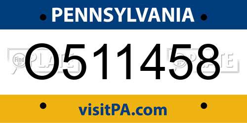 O511458 Pennsylvania License Plate