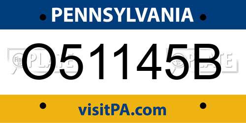 O51145B Pennsylvania License Plate