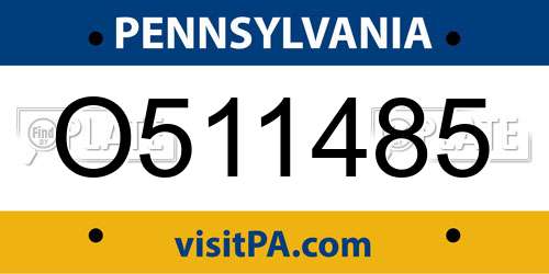 O511485 Pennsylvania License Plate