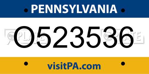 O523536 Pennsylvania License Plate