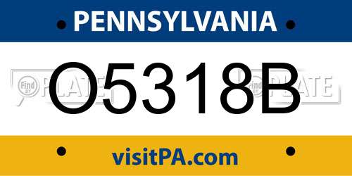 O5318B Pennsylvania License Plate