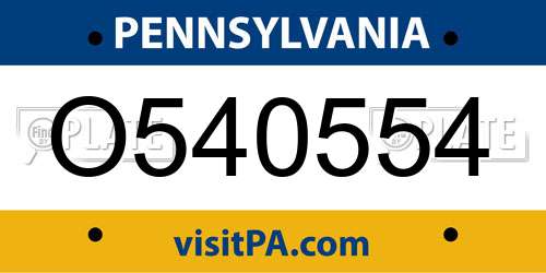 O540554 Pennsylvania License Plate