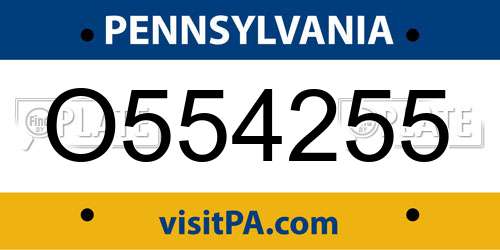 O554255 Pennsylvania License Plate