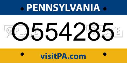 O554285 Pennsylvania License Plate