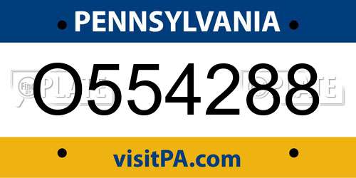 O554288 Pennsylvania License Plate