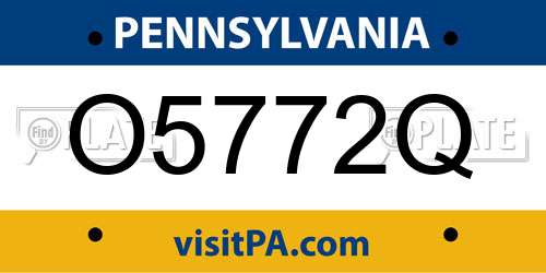 O5772Q Pennsylvania License Plate