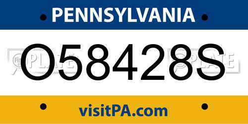 O58428S Pennsylvania License Plate