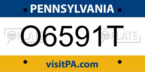 O6591T Pennsylvania License Plate