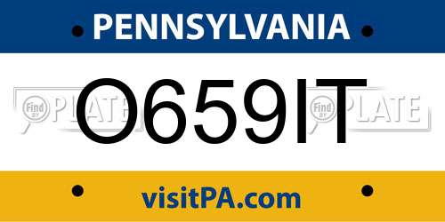 O659IT Pennsylvania License Plate