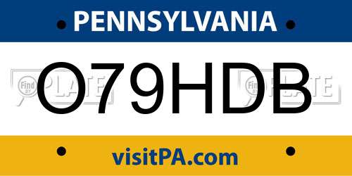 O79HDB Pennsylvania License Plate